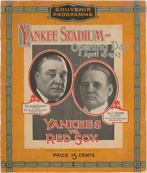 1923 Yankee Stadium Opening Day Program 